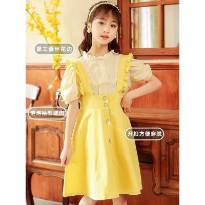 dress overal lace vee (300609) dress anak perempuan 